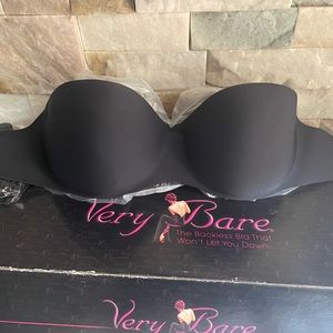 NWT Very Bare Black Backless Bra